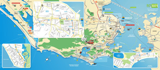 Cartina turistica di musei, giro turistico, attrazioni e monumenti di Rio de Janeiro