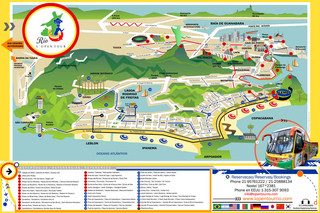 Cartina di bus turistico e hop on hop off bus tour di Rio L'Open Tour